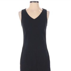 Black V-neck dress-64-665